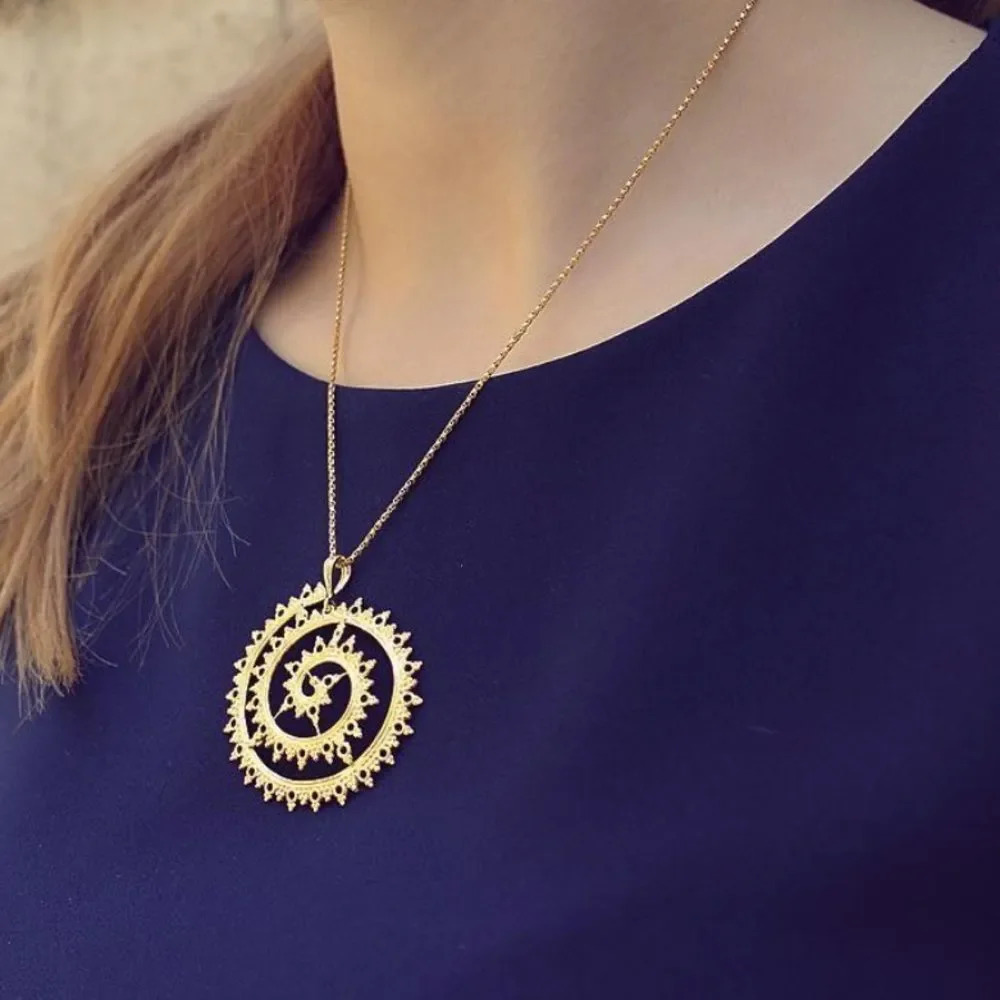 Wheel of Fortune gold plated 925 silver pendant